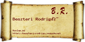 Beszteri Rodrigó névjegykártya